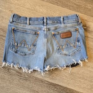 Wrangler Women's Light Blue Frayed Denim Shorts